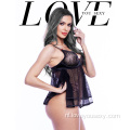 Black Elegant Comfort Mesh BabyDolls Sexy Lingerie